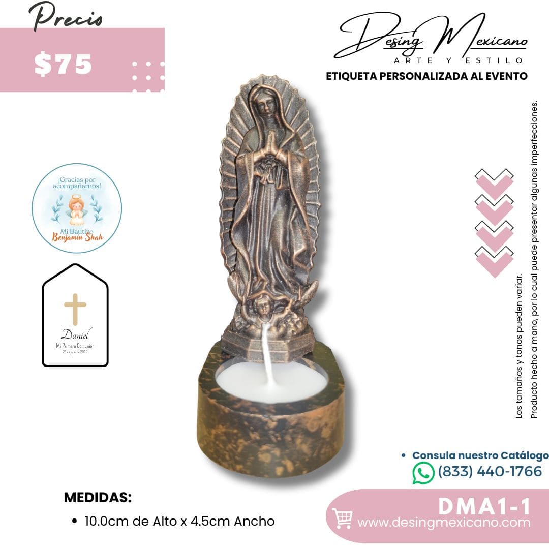 Virgen de guadalupe con vela