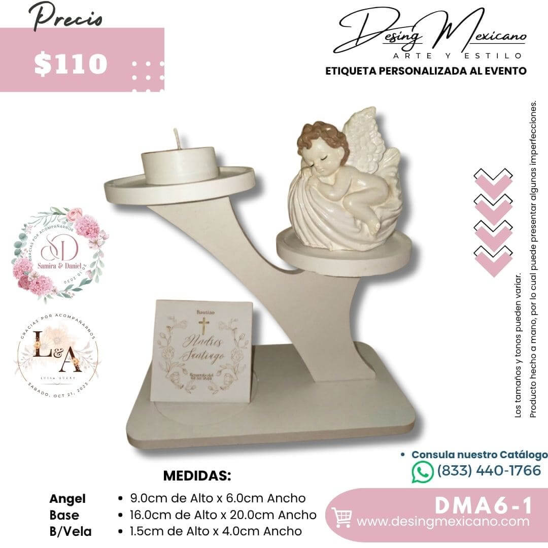 Angelito con base y vela