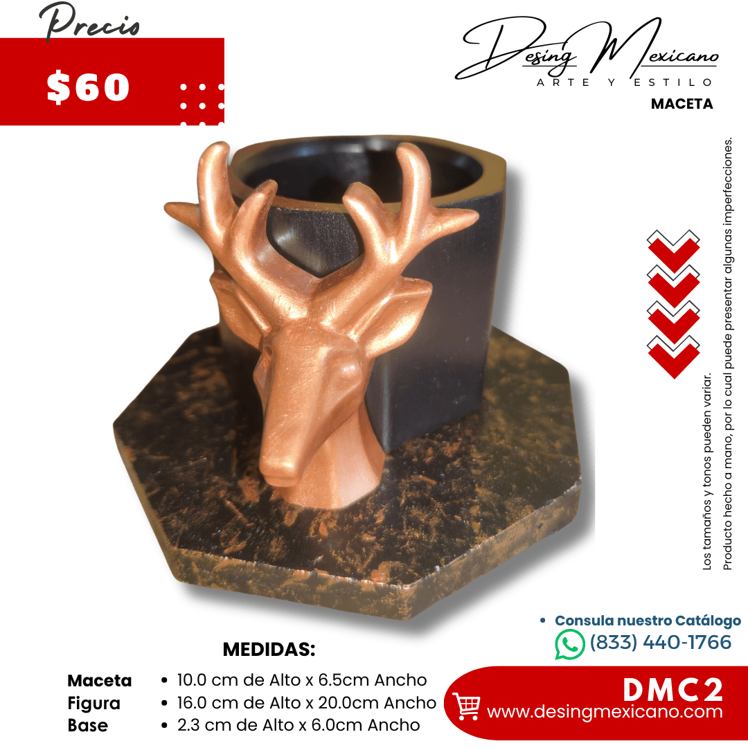 Octagonal Con venado y base